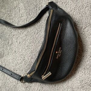 Kate Leila Spade Belt Bag Black Interior with Gold Accents
